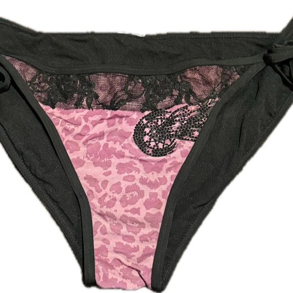 Affliction American Customs Women's Pink and Black Bikini - Picture 3 of 4